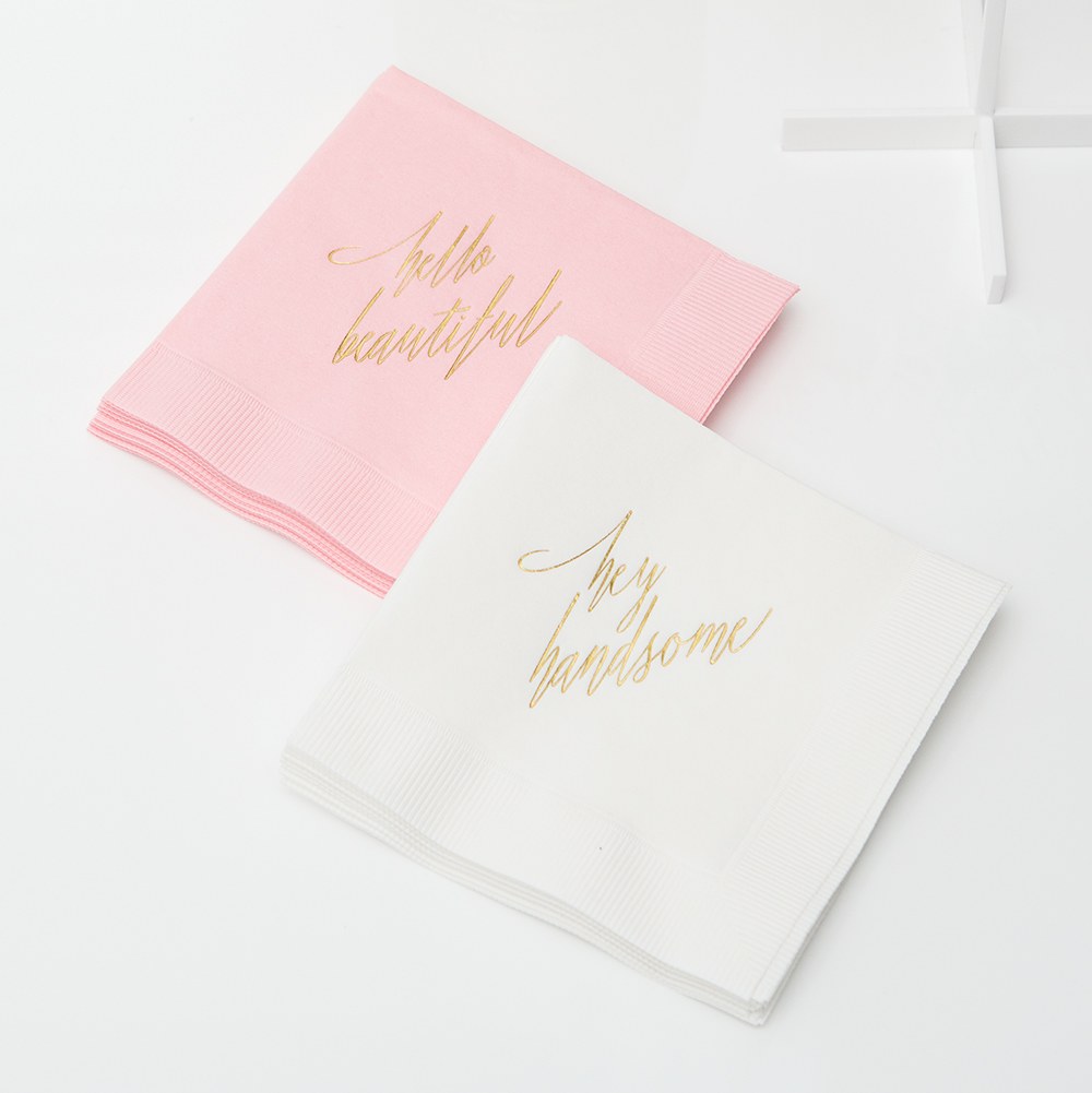 PERSONALIZED FOIL PRINTED PAPER NAPKINS - Hello Beautiful
(50/pkg)