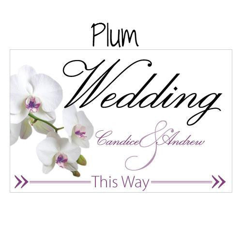 CLASSIC ORCHID WEDDING DIRECTIONAL SIGN - AyaZay Wedding Shoppe