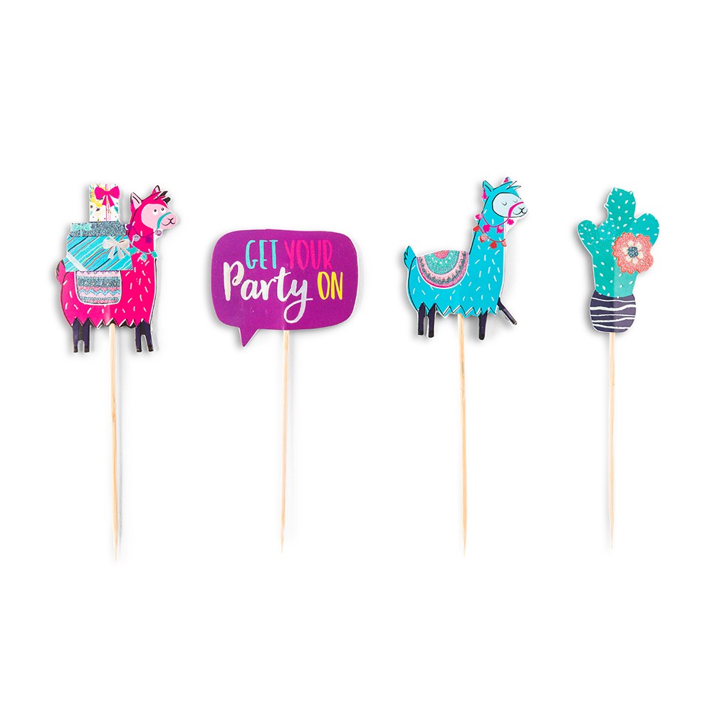 PAPER CUPCAKE TOPPER PICKS - FIESTA PARTY - SET OF 12