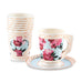 DISPOSABLE PAPER TEA CUP & SAUCERS (8/SET)