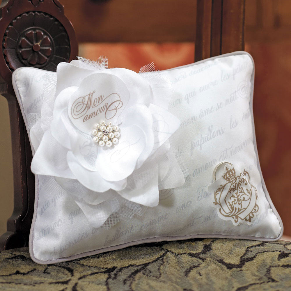 PARISIAN LOVE LETTER BLOSSOM RING PILLOW - AyaZay Wedding Shoppe