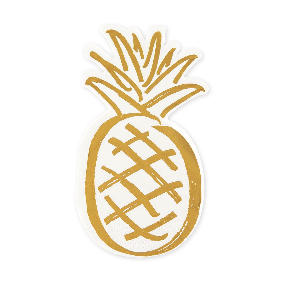 TROPICAL PINEAPPLE PAPER PARTY NAPKINS - SET OF 20