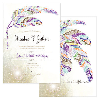 FEATHER WHIMSY INVITATION - AyaZay Wedding Shoppe
