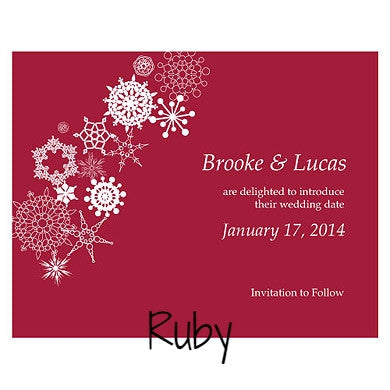 WINTER FINERY SAVE THE DATE CARD - AyaZay Wedding Shoppe
