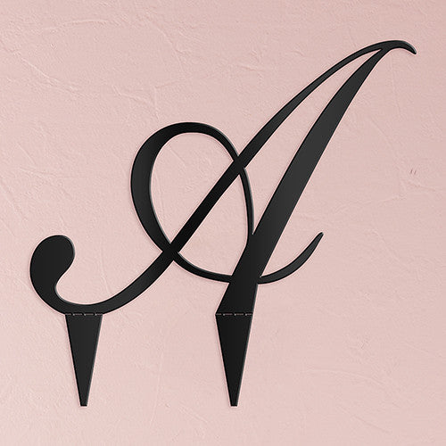 SCRIPT MONOGRAM ACRYLIC CAKE TOPPER - BLACK - AyaZay Wedding Shoppe