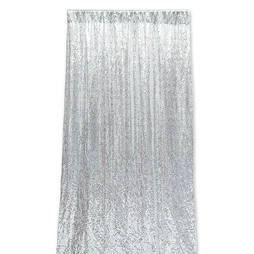 CUSTOM WEDDING PHOTO BACKDROP DECORATION - SILVER SEQUIN - AyaZay Wedding Shoppe