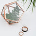 SMALL GLASS GEOMETRIC TERRARIUM STYLE RING BOX - MODERN COUPLE ETCHING - AyaZay Wedding Shoppe