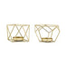 SMALL GOLD METAL GEO TEALIGHT HOLDER - SET OF 2 - AyaZay Wedding Shoppe