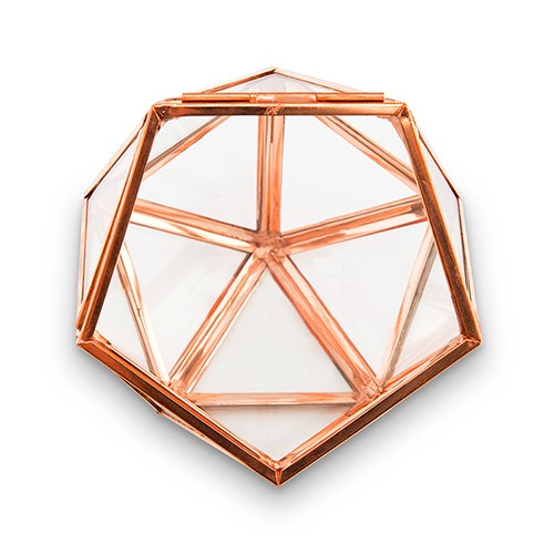 SMALL GLASS GEOMETRIC TERRARIUM STYLE RING BOX - AyaZay Wedding Shoppe