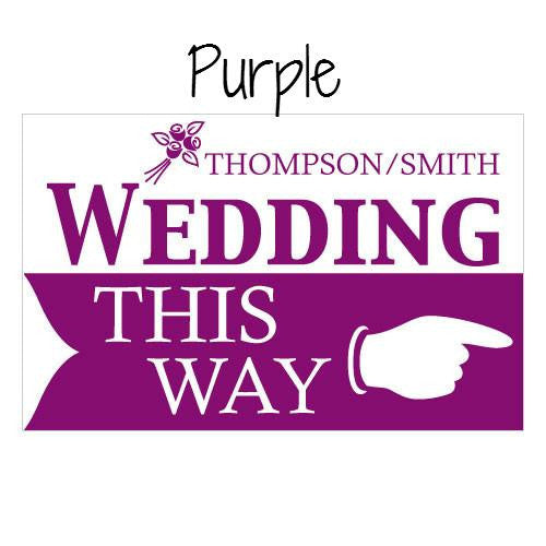 WEDDING THIS WAY WEDDING DIRECTIONAL SIGN - AyaZay Wedding Shoppe