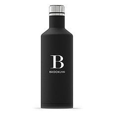 TIMES SQUARE TRAVEL BOTTLE - MATTE BLACK - MODERN SERIF INITIAL PRINTING - AyaZay Wedding Shoppe