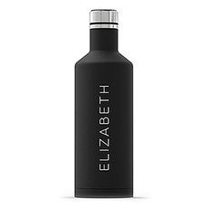 TIMES SQUARE TRAVEL BOTTLE - MATTE BLACK - CONTEMPORARY VERTICAL LINE PRINTING - AyaZay Wedding Shoppe