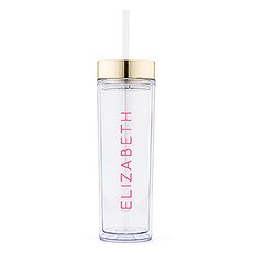 PERSONALIZED PLASTIC DRINK TUMBLER - CONTEMPORARY VERTICAL LINE PRINTING - AyaZay Wedding Shoppe