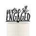 We're So Engaged Acrylic Cake Topper - Black - AyaZay Wedding Shoppe