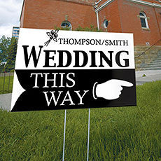 WEDDING THIS WAY WEDDING DIRECTIONAL SIGN - AyaZay Wedding Shoppe
