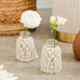 WOVEN MACRAME & GLASS FLOWER VASE (SET OF 4)