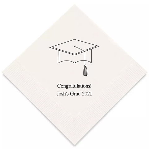 PERSONALIZED FOIL PRINTED PAPER NAPKINS - Graduation  (50/pkg) - AyaZay Wedding Shoppe