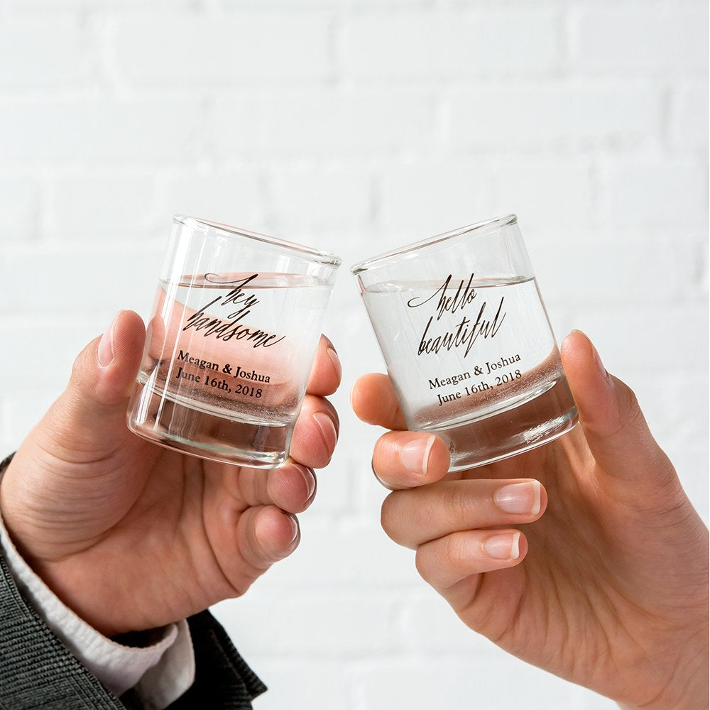 CUSTOM PRINTED CLEAR SHOT GLASS FAVOUR