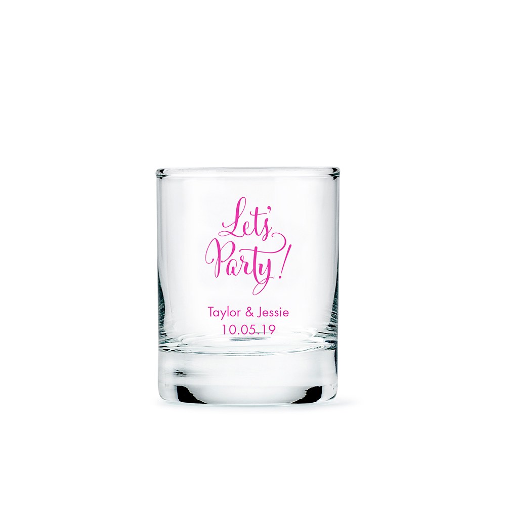 CUSTOM PRINTED CLEAR SHOT GLASS FAVOUR