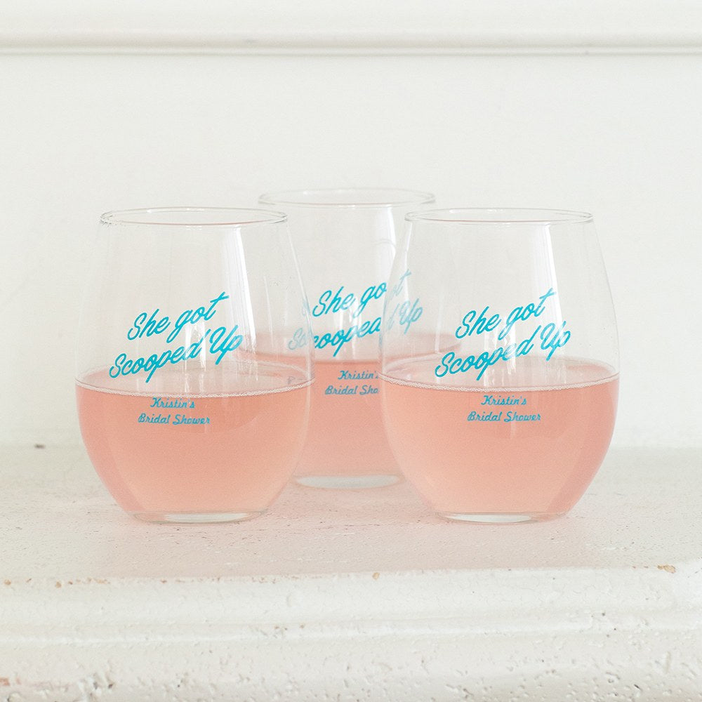 PERSONALIZED STEMLESS WINE GLASSES - SMALL