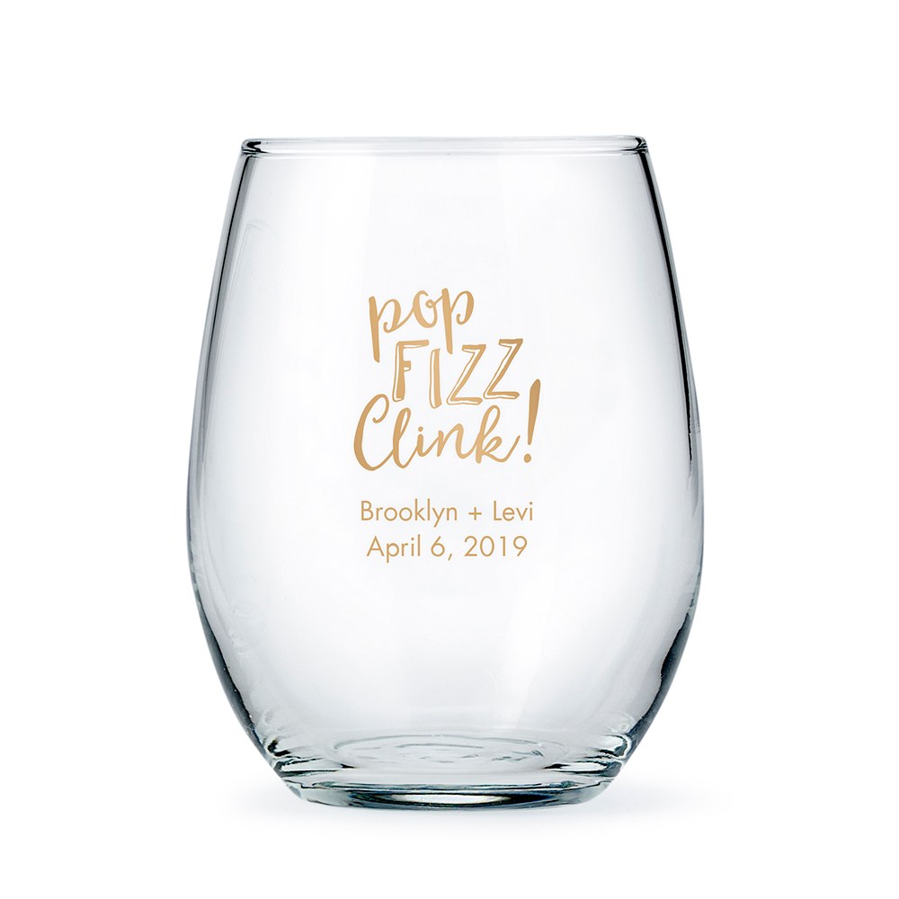 PERSONALIZED STEMLESS WINE GLASSES - LARGE