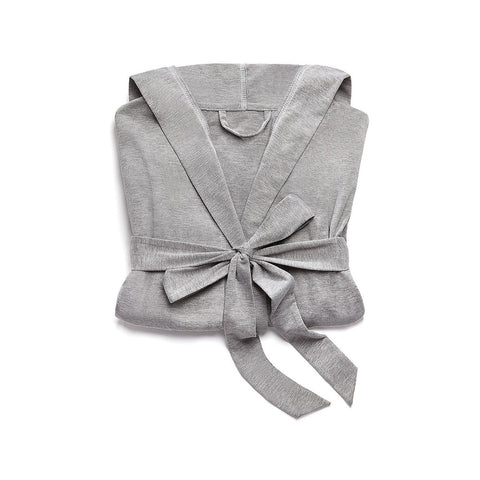 WOMEN'S GREY WITH WHITE STITCHING HOODED SPA & BATH ROBE