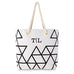 PERSONALIZED GEO COTTON FABRIC CANVAS TOTE BAG