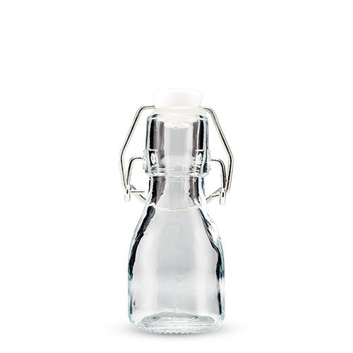 MINI SWING TOP GLASS BOTTLE - 2 1/2 OZ. (70 ml) - 6/pkg - AyaZay Wedding Shoppe