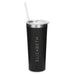 PERSONALIZED BLACK STAINLESS STEEL DRINK TUMBLER - CONTEMPORARY VERTICAL PRINT