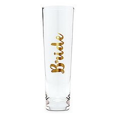 STEMLESS TOASTING CHAMPAGNE FLUTE FOR WEDDING PARTY - BRIDE