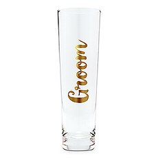 STEMLESS TOASTING CHAMPAGNE FLUTE FOR WEDDING PARTY - GROOM