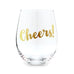 STEMLESS TOASTING WINE GLASS GIFT FOR WEDDING PARTY - CHEERS