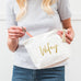 LARGE PERSONALIZED CANVAS MAKEUP & TOILETRY BAG FOR  WOMEN -  WIFEY SCRIPT