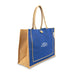 LARGE PERSONALIZED REUSABLE FABRIC BEACH TOTE - BLUE BURLAP