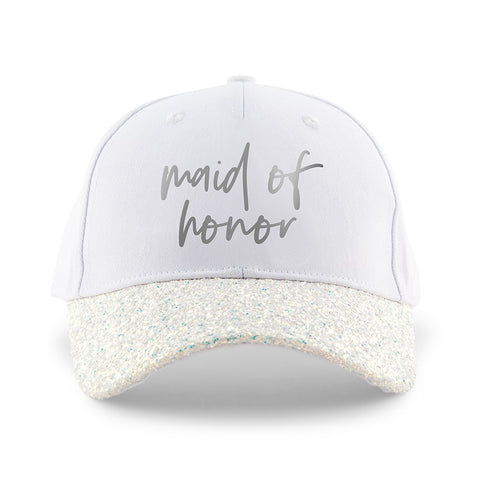 WOMEN'S WEDDING PARTY GLITTER HATS - MAID OF HONOR