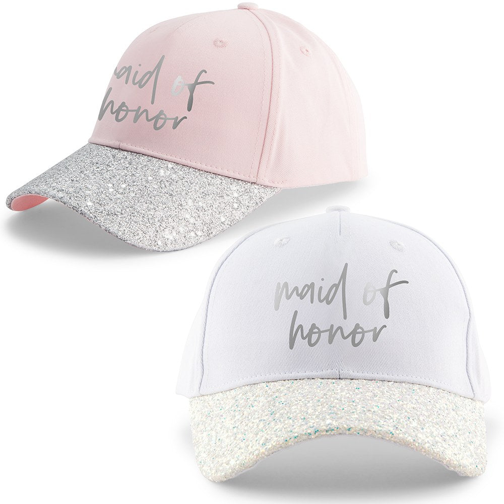 WOMEN'S WEDDING PARTY GLITTER HATS - MAID OF HONOR