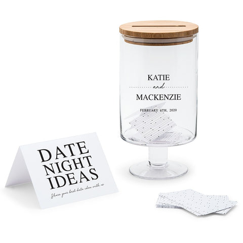 PERSONALIZED GLASS WEDDING WISHES GUESTBOOK JAR - CLASSIC COUPLE