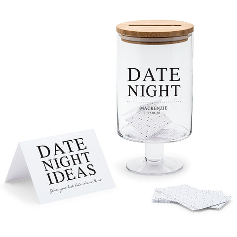 PERSONALIZED GLASS WEDDING WISHES GUESTBOOK JAR -  DATE NIGHT