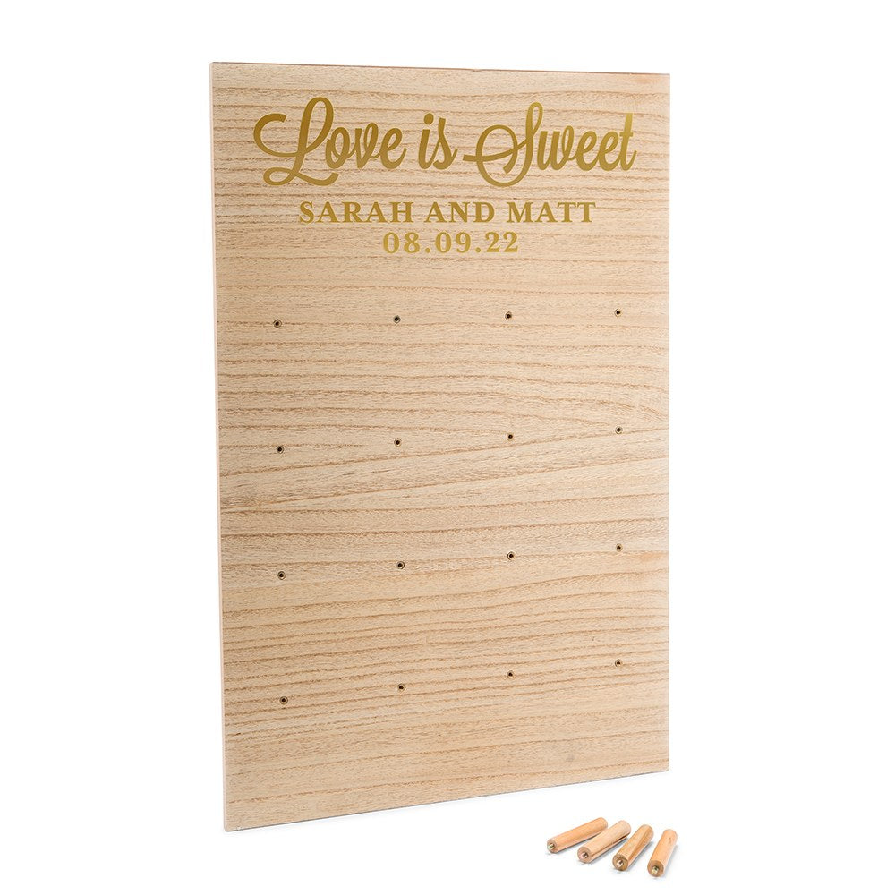 PERSONALIZED WOODEN DONUT WALL DISPLAY - LOVE IS SWEET