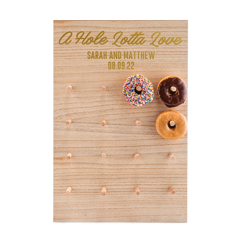 PERSONALIZED WOODEN DONUT WALL DISPLAY - HOLE  LOTTA LOVE