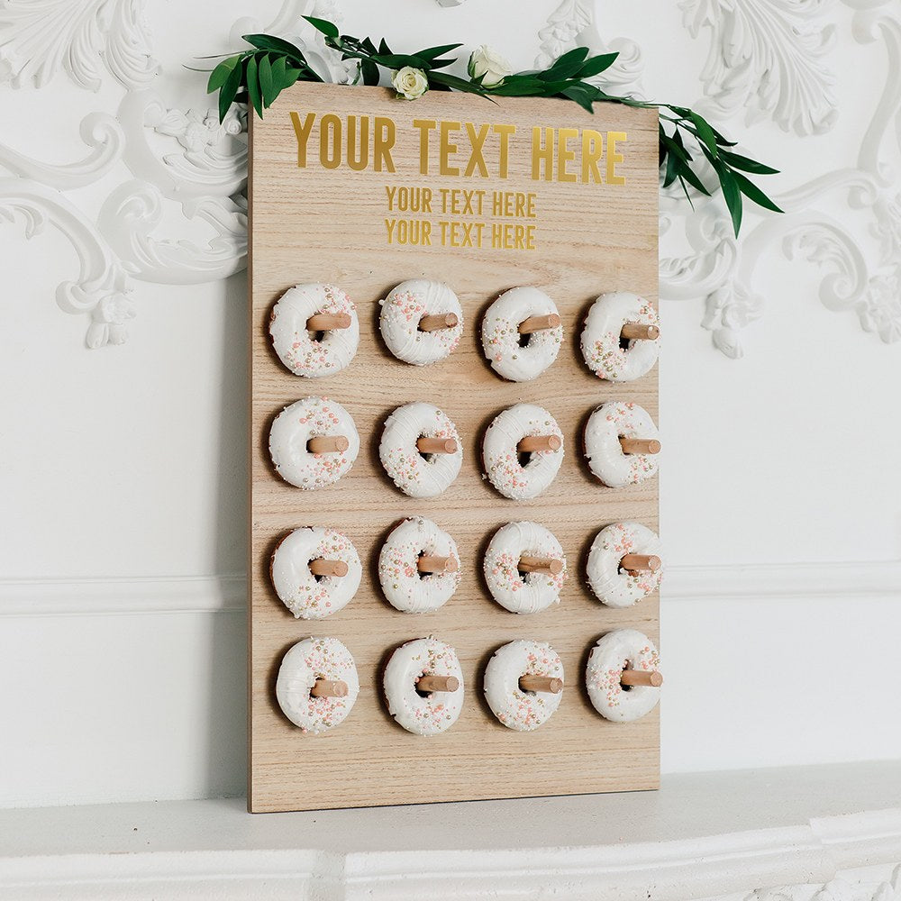 PERSONALIZED WOODEN DONUT WALL DISPLAY - CUSTOM TEXT