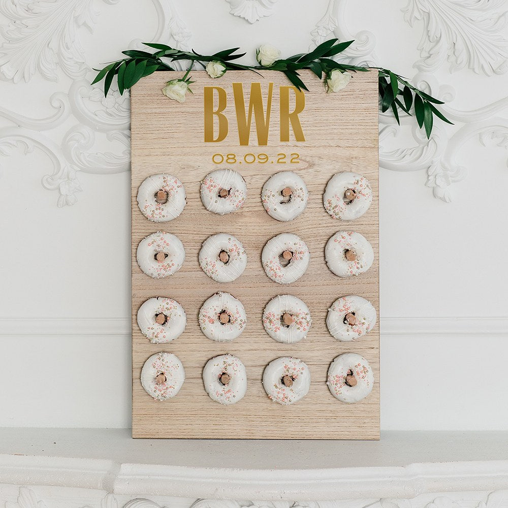 PERSONALIZED WOODEN DONUT WALL DISPLAY - SANS SERIF MONOGRAM