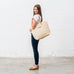PERSONALIZED EXTRA-LARGE WOVEN STRAW TOTE BAG