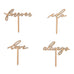 NATURAL WOOD CUPCAKE TOPPER PICKS - LOVE COLLECTION - SET OF 12