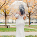 LARGE CLEAR PLASTIC BUBBLE WEDDING UMBRELLA - LOVE IS THE AIR