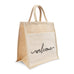 MEDIUM REUSABLE WOVEN JUTE TOTE BAG WITH POCKET - WELCOME