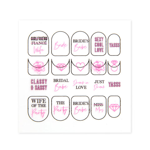 ADHESIVE BACHELORETTE PARTY NAIL STICKERS - COOL BRIDE SQUAD