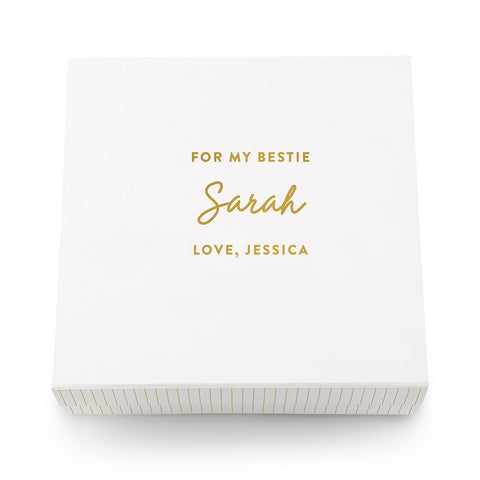 LARGE PERSONALIZED WHITE BRIDAL PARTY GIFT BOX WITH MAGNETIC LID -  CUSTOM TEXT