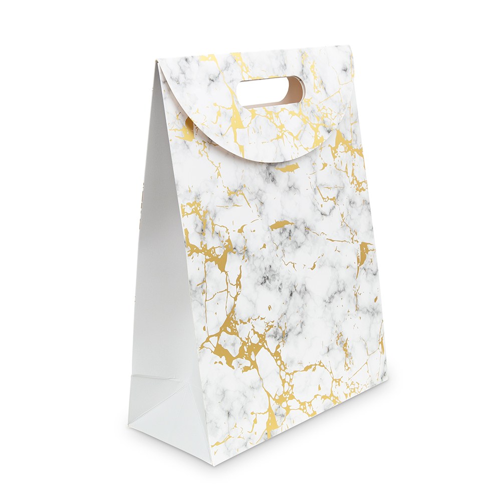PAPER GIFT BAG WITH HANDLES - MARBLE
