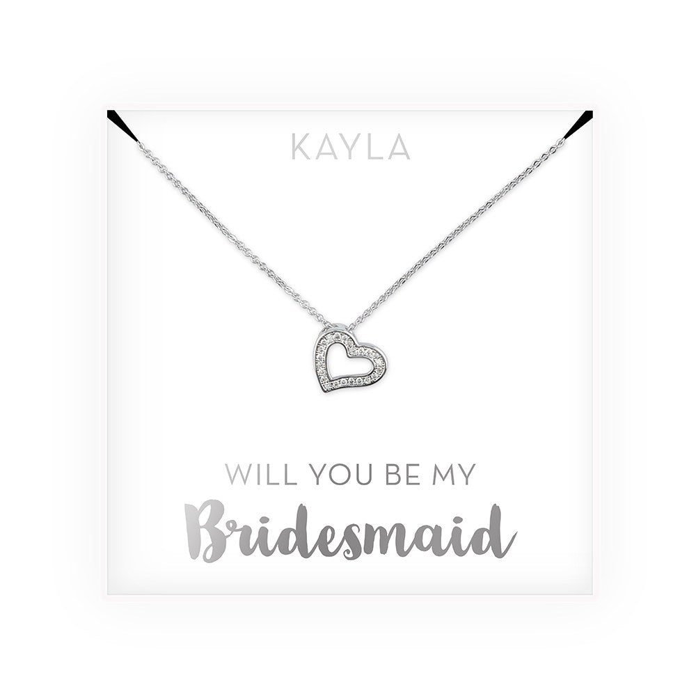 PERSONALIZED BRIDAL PARTY PENDANT NECKLACE - WILL YOU BE MY...